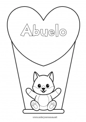 Niño página para colorear Lobo Lindo Corazón Cat Te amo Animales Gran corazón Perros y gatos Animales del bosque Juegos y juguetes Columpio