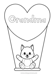 Free coloring Wolf Cute Heart Cat I love you Animal Big heart Dog and cat Forest animals Games and toys Swing