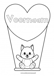 Gratis tekening Wolf Schattig Hart Kat Ik hou van jou Dier Groot hart Honden en katten Bosdieren Spellen en speelgoed Schommel