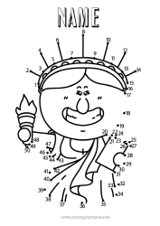 Colouring to customise Children's Activities Connecting Points United States Of America Statue Of Liberty 4Th Of July Monument Connect The Numbers