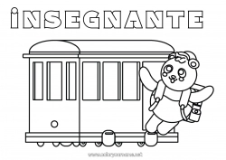 Pagina da colorare per bambini Veicoli Animale Treno Panda Disegni da colorare facili Altri animali del mondo Trasporto pubblico terrestre