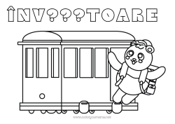 Pagină de colorat pentru copii Vehicule Animal Tren Panda Desene de colorat ușoare Alte animale din lume Transport public terestru