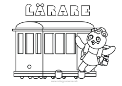 Gratis färgläggning Fordon Djur Tåg Panda Lätta målarbilder Andra djur i världen Kollektivtrafik på land