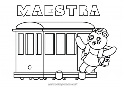 Niño página para colorear Vehículos Animales Tren Panda Dibujos fáciles para colorear Otros animales del mundo Transporte público terrestre