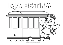Colorazione gratuita Veicoli Animale Treno Panda Disegni da colorare facili Altri animali del mondo Trasporto pubblico terrestre