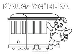 Kolorowanka dla dziecka Pojazdy Zwierzę Pociąg Panda Łatwe kolorowanki Inne zwierzęta świata Transport public lądowy