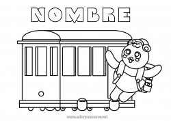 Dibujo libre Vehículos Animales Tren Panda Dibujos fáciles para colorear Otros animales del mundo Transporte público terrestre