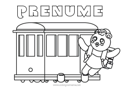 Pagină de colorat gratuită Vehicule Animal Tren Panda Desene de colorat ușoare Alte animale din lume Transport public terestru