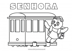 Página de desenho infantil Veículos Animal Trem Panda Desenhos para colorir fáceis Outros animais do mundo Transporte público terrestre