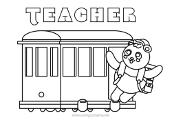 Free colouring Vehicles Animal Train Panda Easy colouring pages Other animals of the world Land public transport
