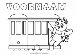 Gratis tekening Voertuigen Dier Trein Panda Eenvoudige kleurplaten Andere dieren van de wereld Openbaar vervoer over land