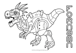 Gratis teckning Robot Dinosaurier Djur