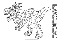 Farvelægningssiden tilpasning Robot Dinosaurer Dyr