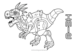 Kolorowanka do personalizacji Robot Dinozaury Zwierzę