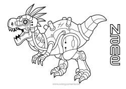 Free colouring Robot Dinosaurs Animal