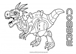 Colorear gratis Robot Dinosaurios Animales