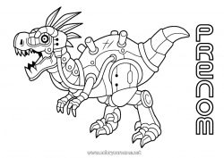 Coloriage gratuit Robot Dinosaures Animal