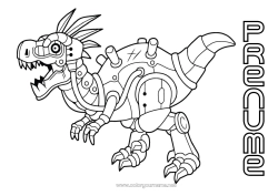 Desen liber de colorat Robot Dinozauri Animal
