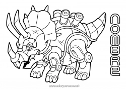 Colorear gratis Robot Dinosaurios Animales Triceratops