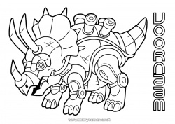 Gratis tekening Robot Dinosaurussen Dier Triceratops