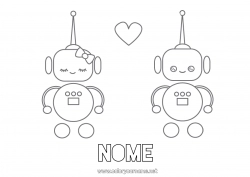 Colorazione gratuita Robot Cuore Ti amo San Valentino