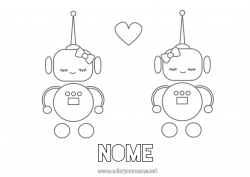 Disegno gratuito Robot Cuore Ti amo San Valentino