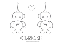 Gratis färgläggning Robot Hjärta Jag älskar dig. Alla hjärtans dag