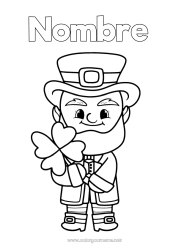 Dibujo libre Suerte Trébol Irlanda Día de San Patricio Leprechaun