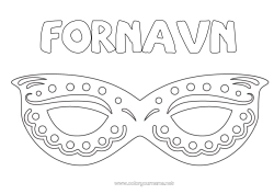 Fargeleggingssiden å tilpasse Kostyme Maske Karneval Fettisdagen