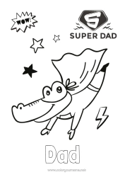 Free colouring Disguise Dad Crocodile Hero Reptiles