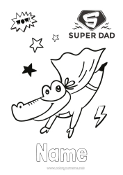 Free colouring Disguise Dad Crocodile Hero Reptiles