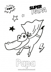 Coloriage enfant Déguisement Papa Crocodile Héros Reptiles