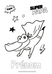 Coloriage gratuit Déguisement Papa Crocodile Héros Reptiles