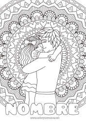 Colorear gratis Mandala Papá Chica Te amo Animales