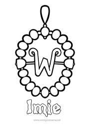 Kolorowanka do personalizacji Rodzina Addamsów Biżuteria Naszyjnik