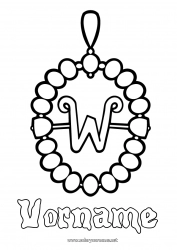 Kostenlose Malvorlage Addams Family Schmuck Halskette