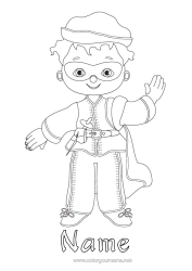 Free colouring Disguise Clown Mardi Gras Harlequin