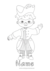Free colouring Disguise Clown Pirate Mardi Gras Harlequin