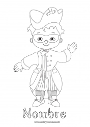 Colorear para personalizar Disfraz Clown Pirata Martes de Carnaval Arlequín