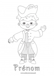 Coloriage gratuit Déguisement Clown Pirate Mardi gras Harlequin