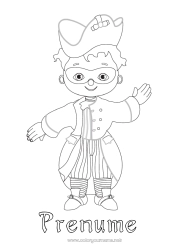 Desen liber de colorat Costum de carnaval Clovn Pirați Marțea Grasă Harlequin
