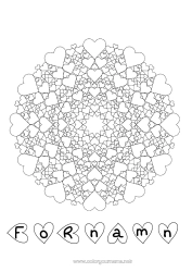 Gratis färgläggning Hjärta Mandala Pappa Mamma Mormor Farfar Jag älskar dig.