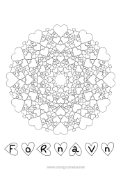 Gratis tegning Hjerte Mandala Far Mor Bedstemor Bedstefar Jeg elsker dig.