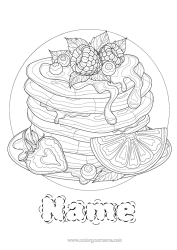 Colouring to customise Candlemas Pancakes Carnival Mardi Gras Fruit