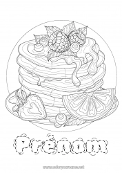 Coloriage gratuit Chandeleur Crêpes Carnaval Mardi gras Fruits