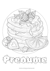Pagină de colorat personalizată Crăciunul clătitelor Clătite Carnaval Marțea Grasă Fructe