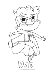 Free colouring Disguise Mask Hero Carnival Mardi Gras
