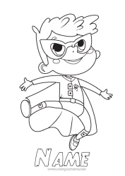 Free colouring Disguise Mask Hero Carnival Mardi Gras
