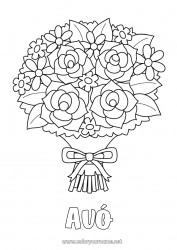 Página de desenho infantil Flores