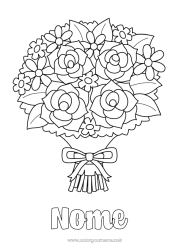Página de desenho infantil Flores